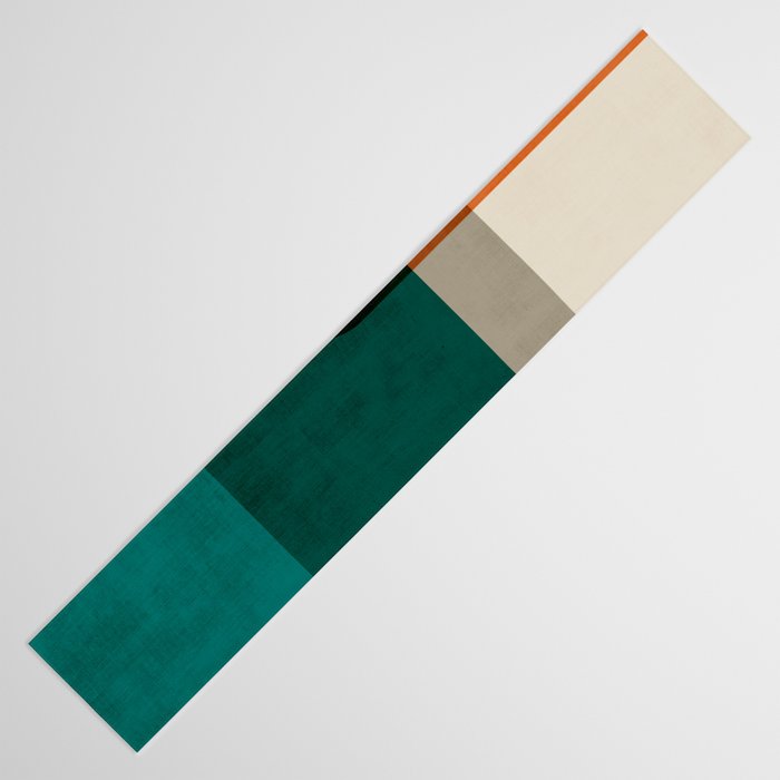 Orange Teal MCM Modern Minimalism Artwork Table Runner Gallery Image 3