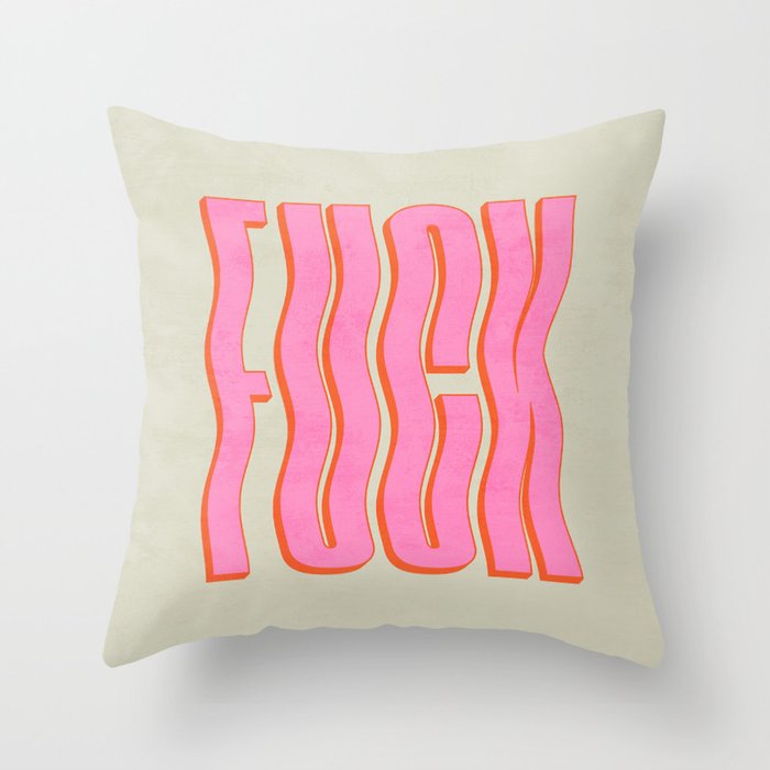 Favorite Word: Peach Wavy Edition Throw Pillow Gallery Image 6