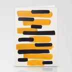 Mid Century Modern Abstract Painting Antique Yellow Black Bumble Bee Stripes Stationery Card Gallery Image 2