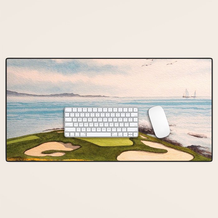 Pebble Beach Golf Course Signature Hole 7 Desk Mat Gallery Image 1