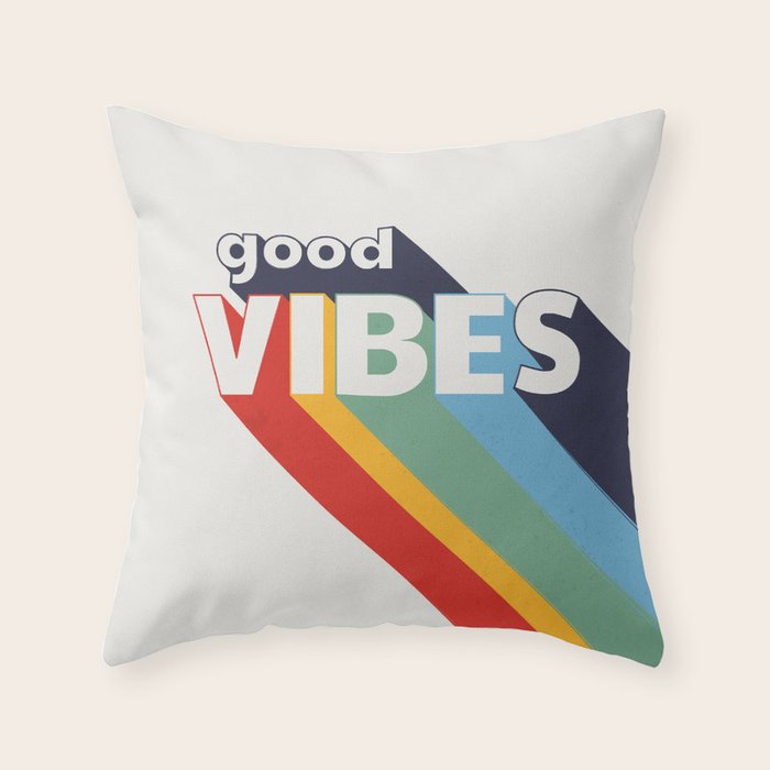 GOOD VIBES  Throw Pillow Gallery Image 6