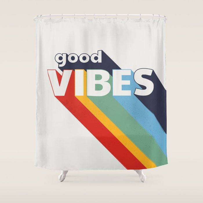 GOOD VIBES  Shower Curtain Gallery Image 1