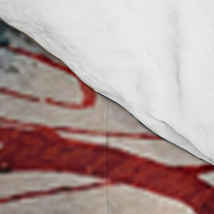 Drift 6: a bold mixed media piece in blues, brown, pink and red Comforter Gallery Image 4