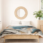 Drift 6: a bold mixed media piece in blues, brown, pink and red Duvet Cover Gallery Image 3