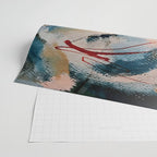 Drift 6: a bold mixed media piece in blues, brown, pink and red Wrapping Paper Gallery Image 2