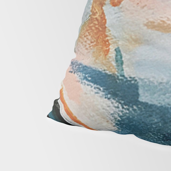Drift 6: a bold mixed media piece in blues, brown, pink and red Pillow Sham Gallery Image 4