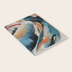 Drift 6: a bold mixed media piece in blues, brown, pink and red Notebook Gallery Image 2