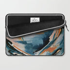Drift 6: a bold mixed media piece in blues, brown, pink and red Laptop Sleeve Gallery Image 2