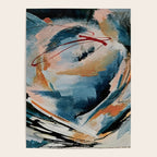 Drift 6: a bold mixed media piece in blues, brown, pink and red Poster Gallery Image 4