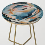 Drift 6: a bold mixed media piece in blues, brown, pink and red Side Table Gallery Image 2