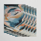 Drift 6: a bold mixed media piece in blues, brown, pink and red Wrapping Paper Gallery Image 3