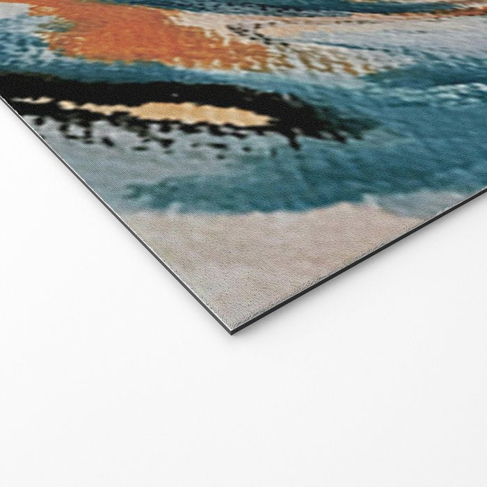 Drift 6: a bold mixed media piece in blues, brown, pink and red Welcome Mat Gallery Image 2