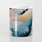 Drift 6: a bold mixed media piece in blues, brown, pink and red Coffee Mug Gallery Image 4