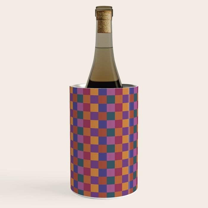 Checkered Multicolor Pattern XVIII Colorful Vibrant Wine Chiller Gallery Image 3