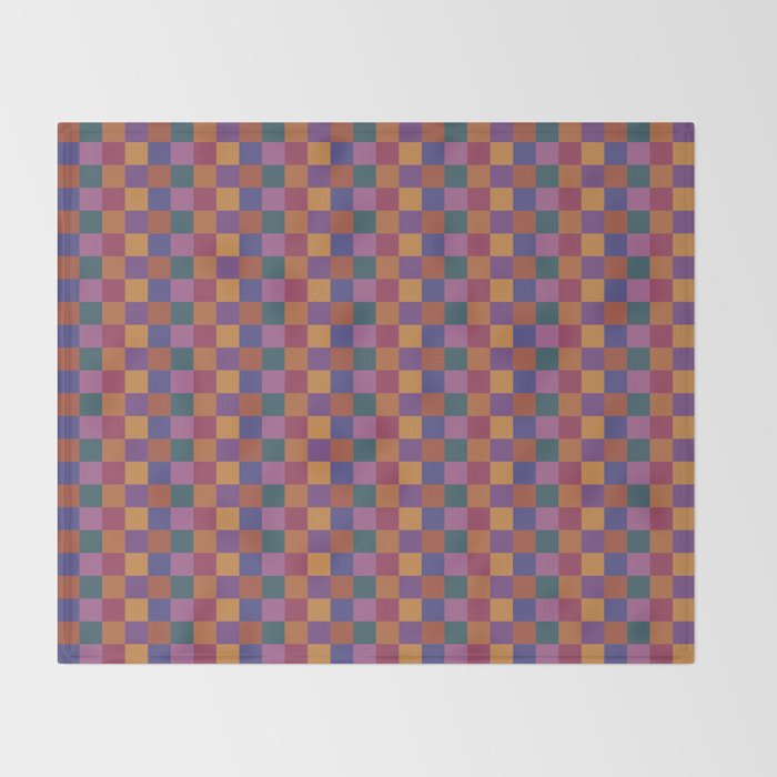 Checkered Multicolor Pattern XVIII Colorful Vibrant Throw Blanket Gallery Image 2