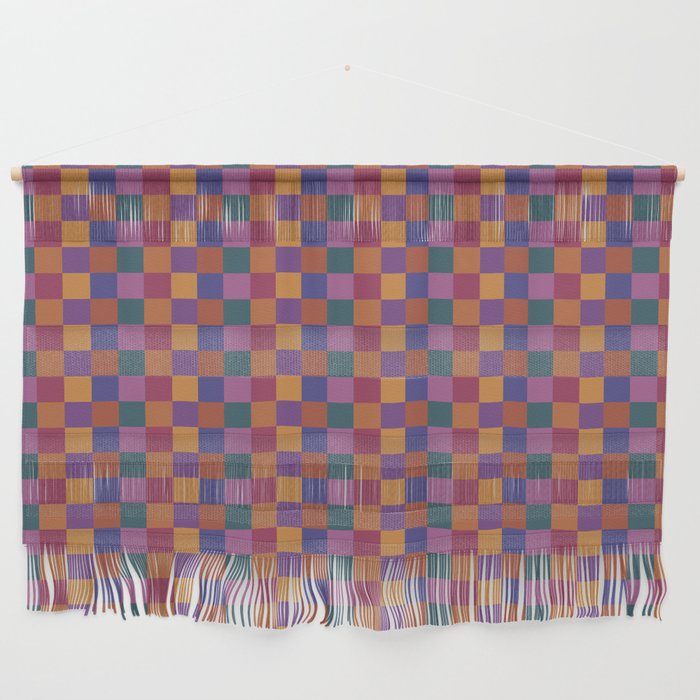 Checkered Multicolor Pattern XVIII Colorful Vibrant Wall Hanging Gallery Image 1