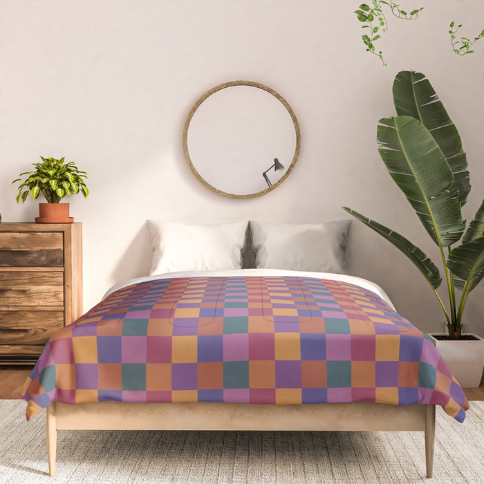 Checkered Multicolor Pattern XVIII Colorful Vibrant Comforter Gallery Image 3