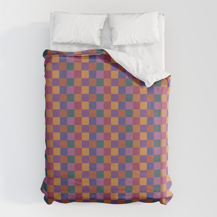Checkered Multicolor Pattern XVIII Colorful Vibrant Duvet Cover Gallery Image 1