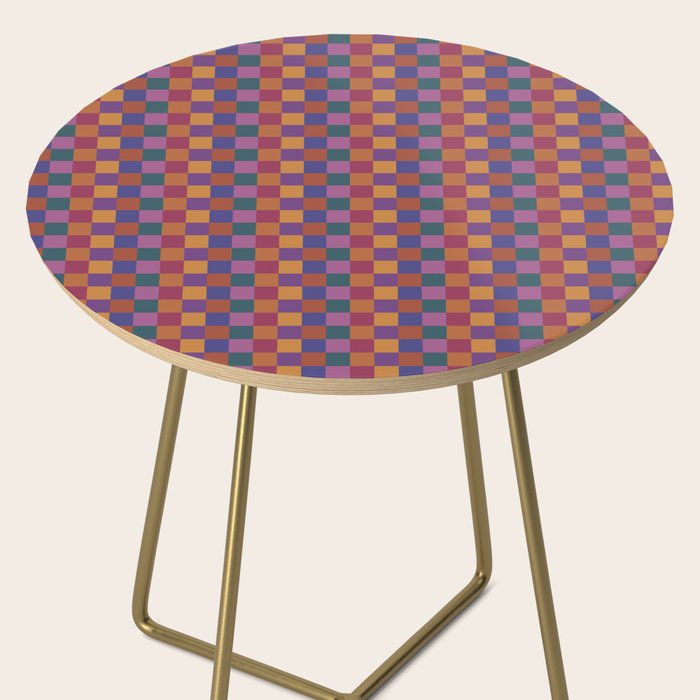 Checkered Multicolor Pattern XVIII Colorful Vibrant Side Table Gallery Image 2