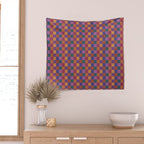 Checkered Multicolor Pattern XVIII Colorful Vibrant Wall Tapestry Gallery Image 2