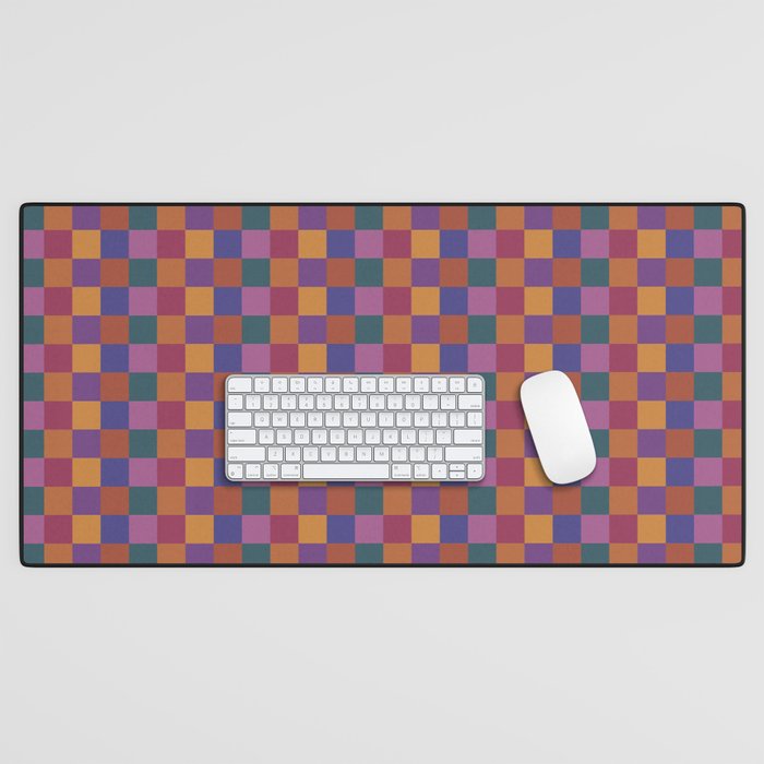 Checkered Multicolor Pattern XVIII Colorful Vibrant Desk Mat Gallery Image 1