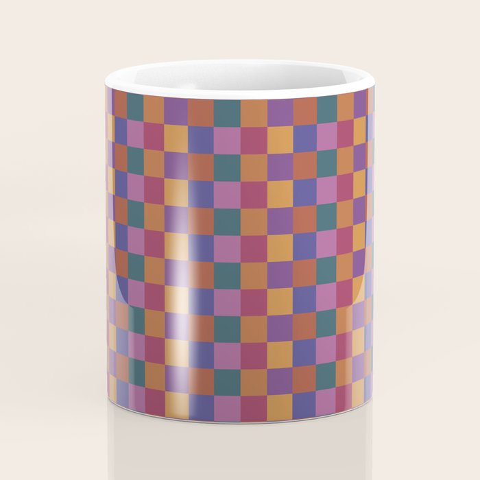 Checkered Multicolor Pattern XVIII Colorful Vibrant Coffee Mug Gallery Image 4