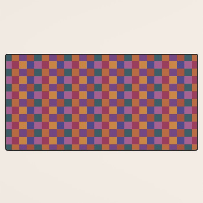 Checkered Multicolor Pattern XVIII Colorful Vibrant Desk Mat Gallery Image 3