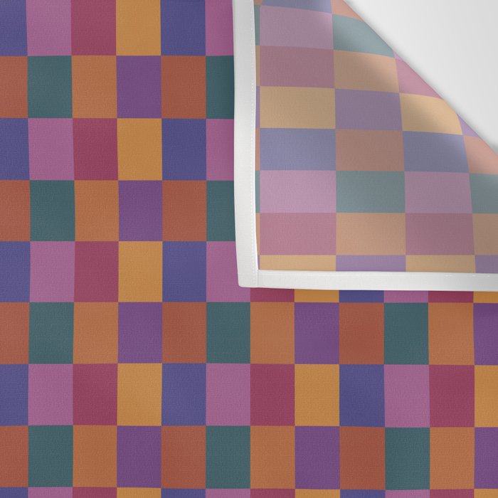 Checkered Multicolor Pattern XVIII Colorful Vibrant Wall Tapestry Gallery Image 3