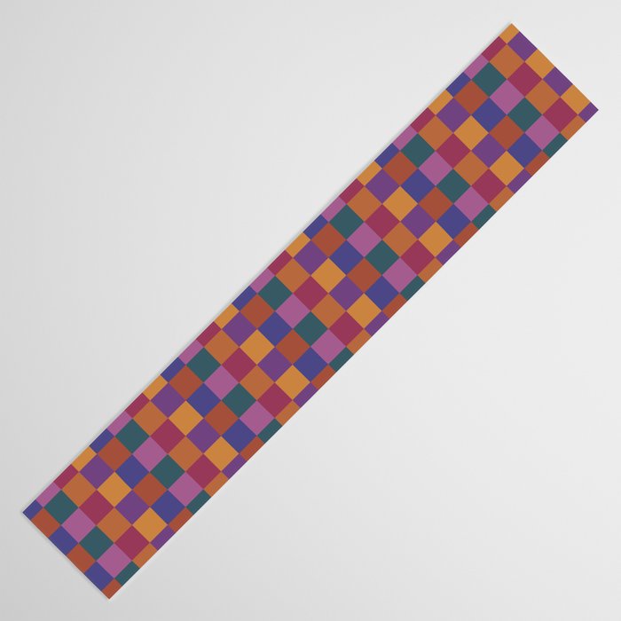 Checkered Multicolor Pattern XVIII Colorful Vibrant Table Runner Gallery Image 3