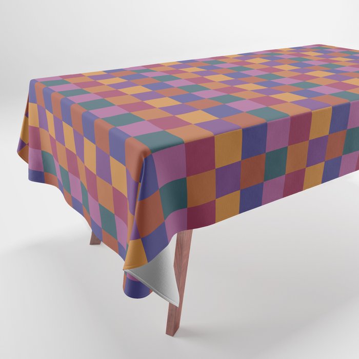 Checkered Multicolor Pattern XVIII Colorful Vibrant Tablecloth Gallery Image 1