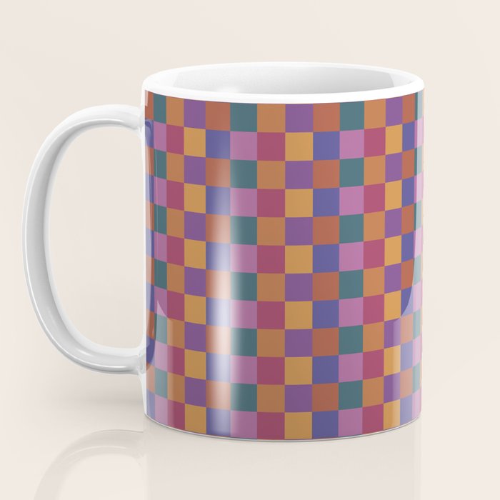 Checkered Multicolor Pattern XVIII Colorful Vibrant Coffee Mug Gallery Image 3