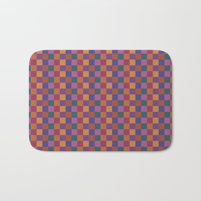 Checkered Multicolor Pattern XVIII Colorful Vibrant Bath Mat Gallery Image 1