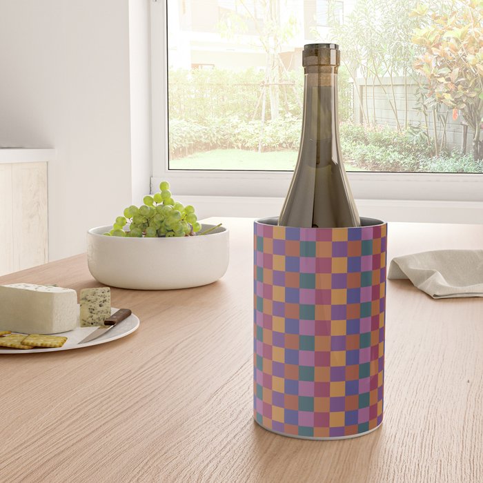 Checkered Multicolor Pattern XVIII Colorful Vibrant Wine Chiller Gallery Image 4