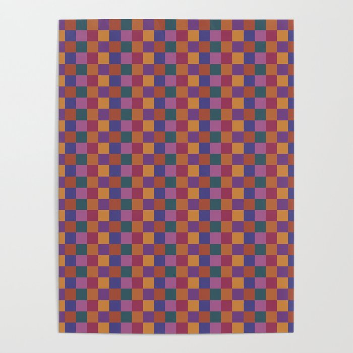Checkered Multicolor Pattern XVIII Colorful Vibrant Poster Gallery Image 1