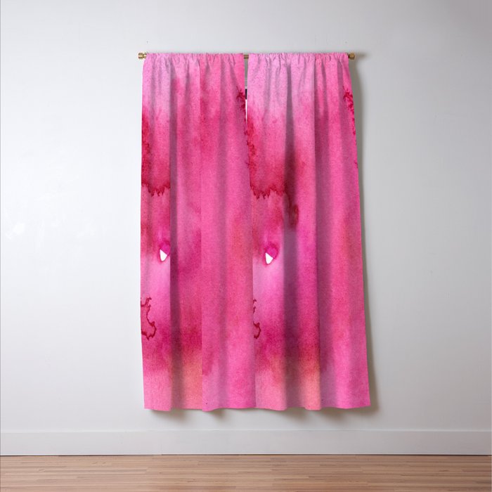 Blush pink magenta watercolor paint gradient Window Curtain Gallery Image 3