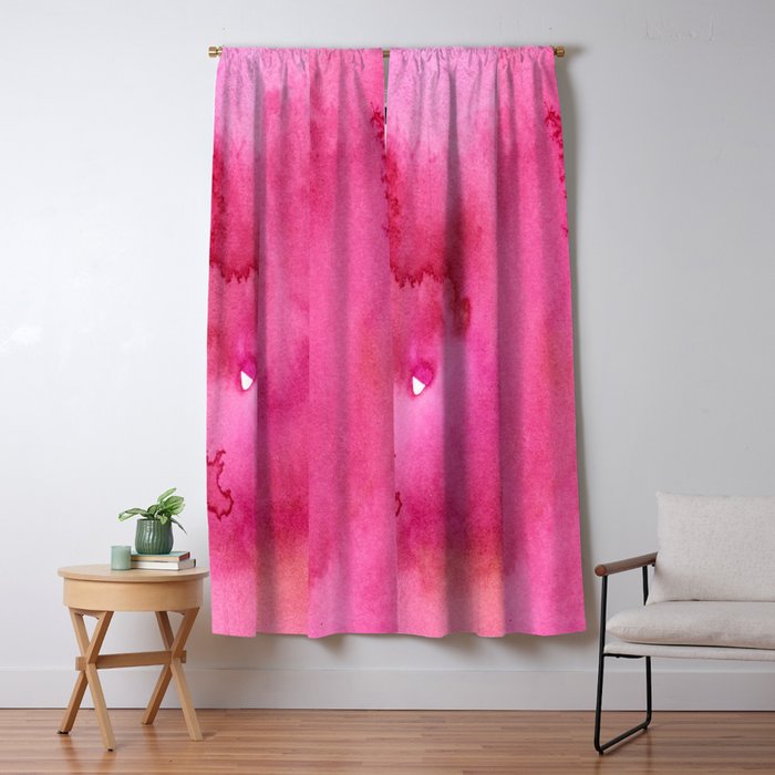 Blush pink magenta watercolor paint gradient Window Curtain Gallery Image 1
