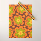 Colorful Retro Flower Pattern 592 Wrapping Paper Gallery Image 1