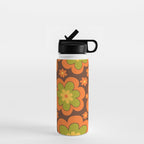 Colorful Retro Flower Pattern 592 Water Bottle Gallery Image 1