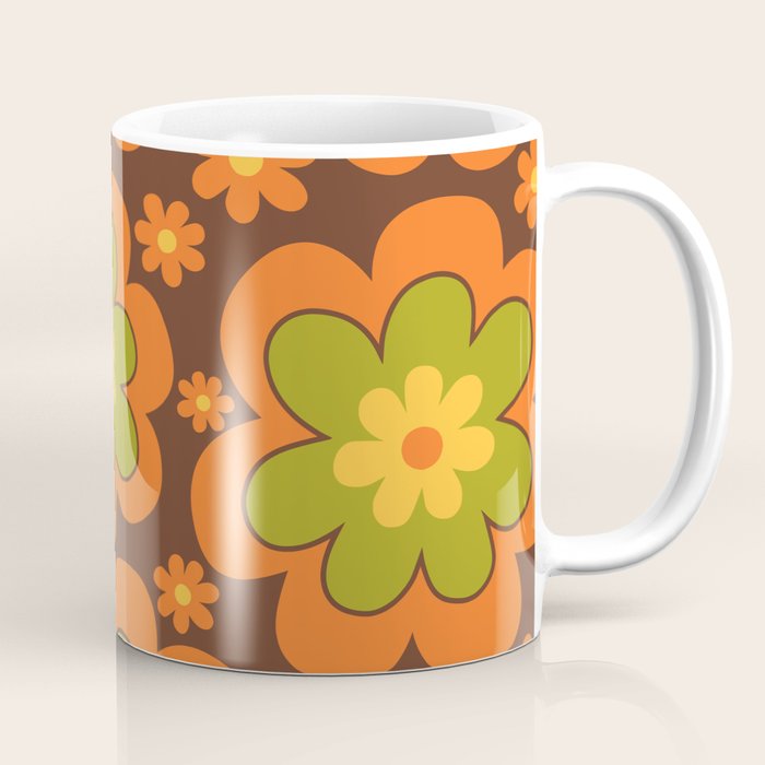 Colorful Retro Flower Pattern 592 Coffee Mug Gallery Image 1