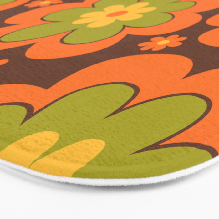 Colorful Retro Flower Pattern 592 Bath Mat Gallery Image 3