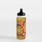 Colorful Retro Flower Pattern 592 Water Bottle Gallery Image 3
