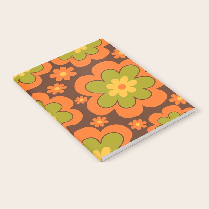 Colorful Retro Flower Pattern 592 Notebook Gallery Image 2