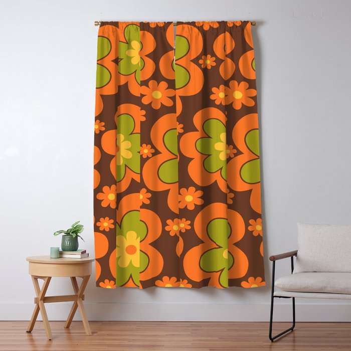 Colorful Retro Flower Pattern 592 Window Curtain Gallery Image 5