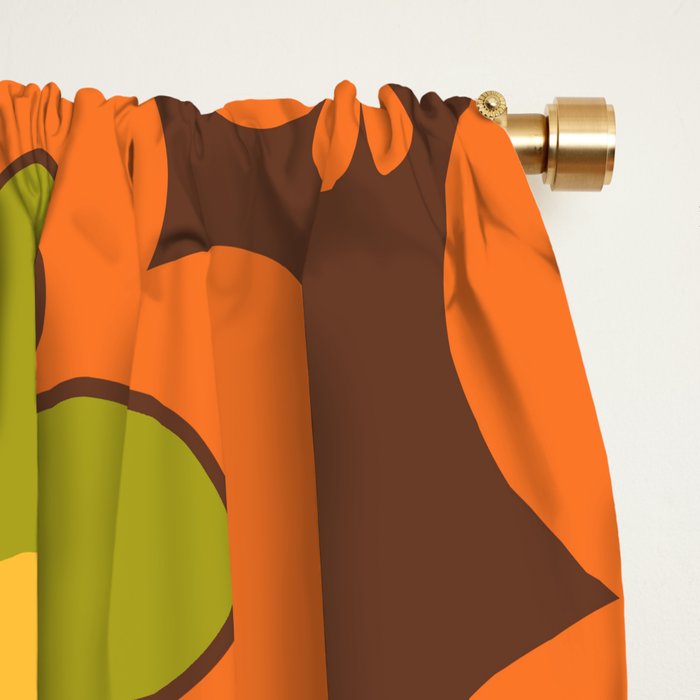 Colorful Retro Flower Pattern 592 Window Curtain Gallery Image 2