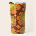 Colorful Retro Flower Pattern 592 Travel Mug Gallery Image 3