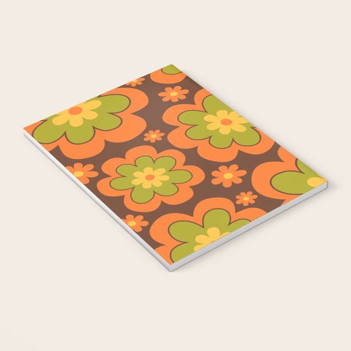 Colorful Retro Flower Pattern 592 Notebook Gallery Image 3