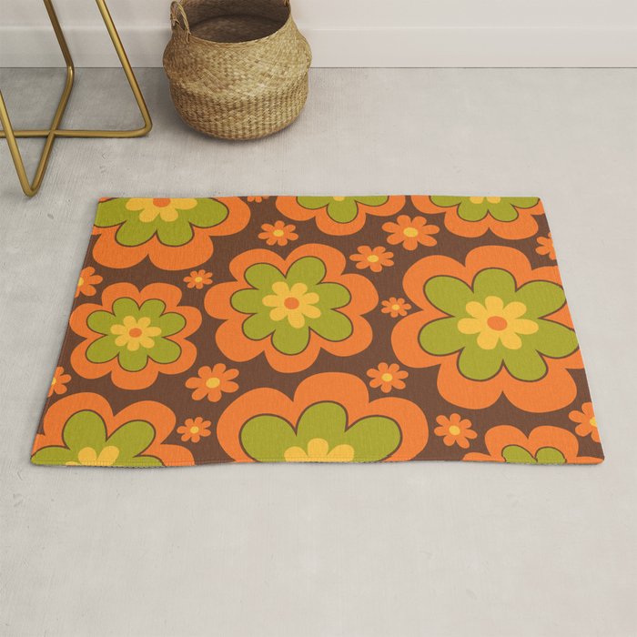 Colorful Retro Flower Pattern 592 Rug Gallery Image 1