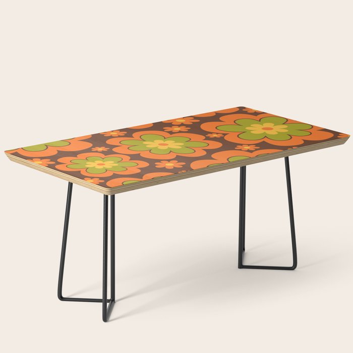 Colorful Retro Flower Pattern 592 Coffee Table Gallery Image 1