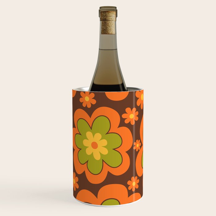 Colorful Retro Flower Pattern 592 Wine Chiller Gallery Image 1