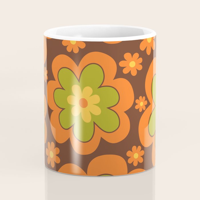 Colorful Retro Flower Pattern 592 Coffee Mug Gallery Image 4